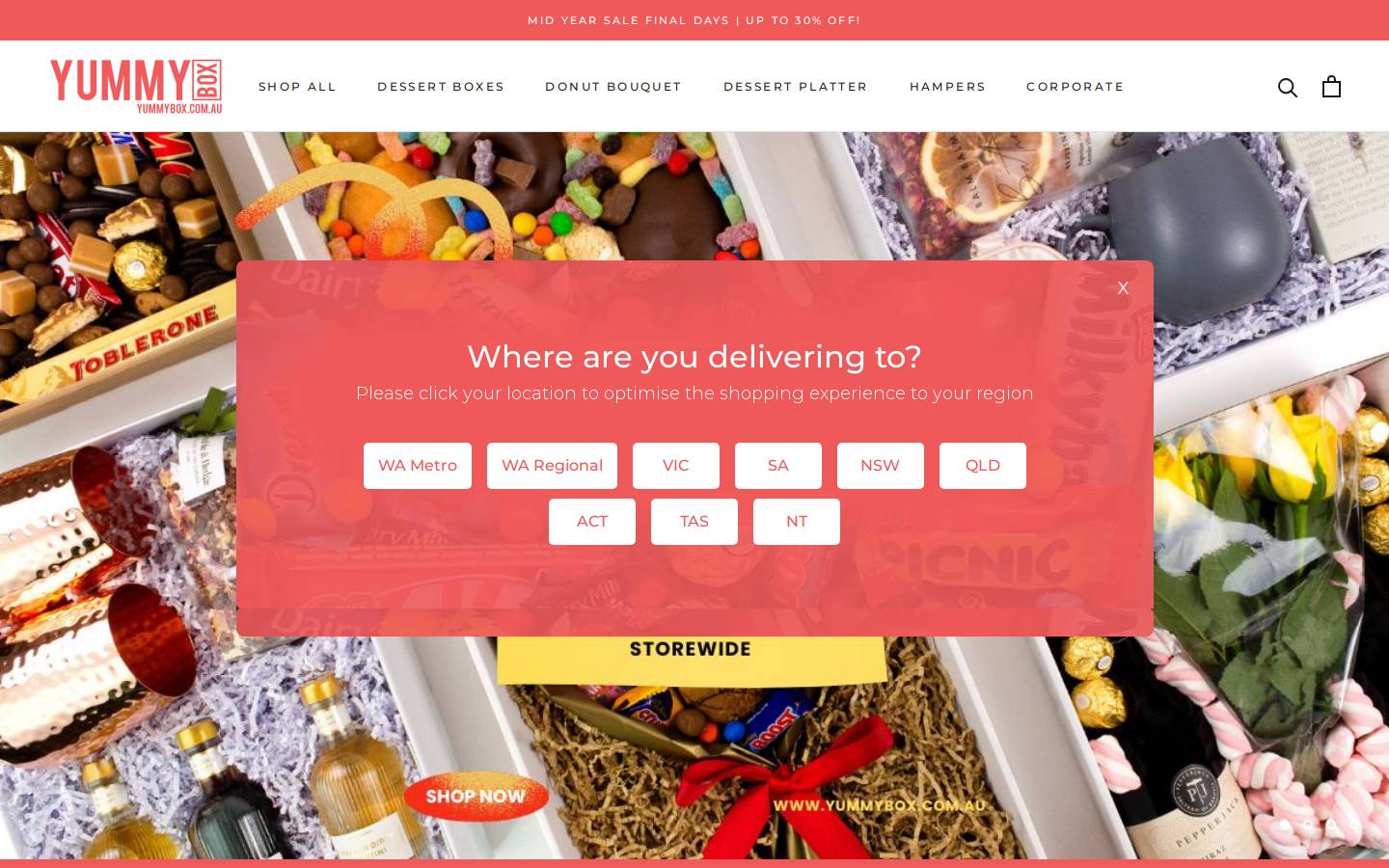 yummybox.com.au homepage screenshot