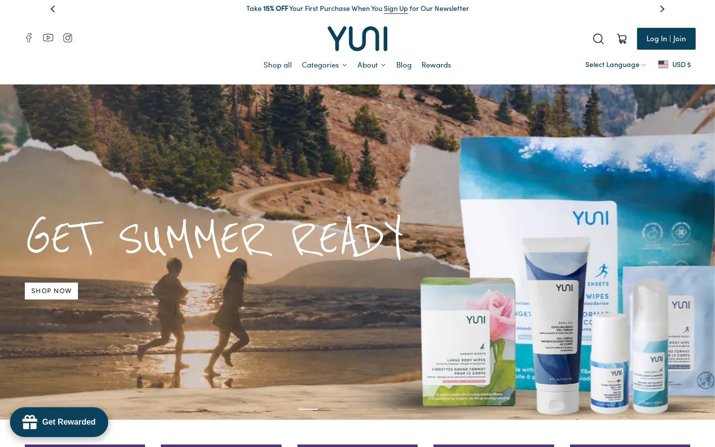 yunibeauty.com homepage screenshot