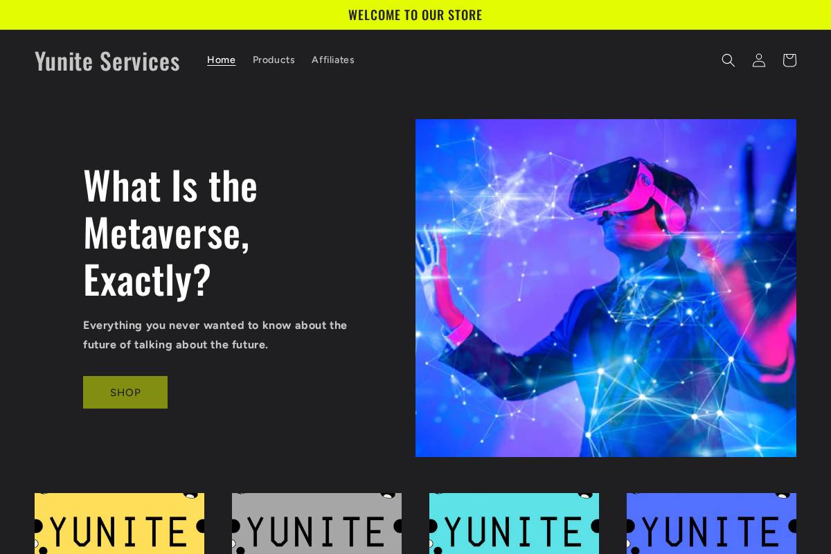 yunitemetaverse.com homepage screenshot