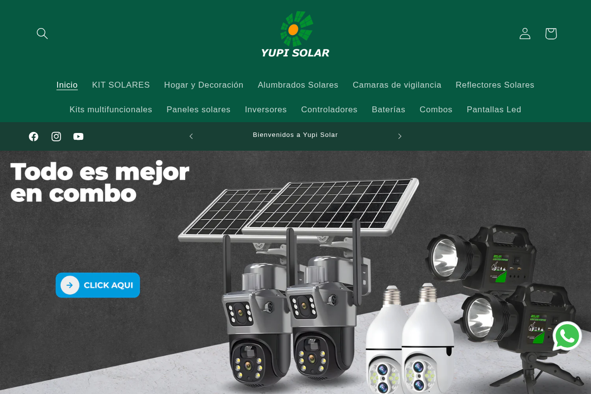 Yupi Solar homepage screenshot
