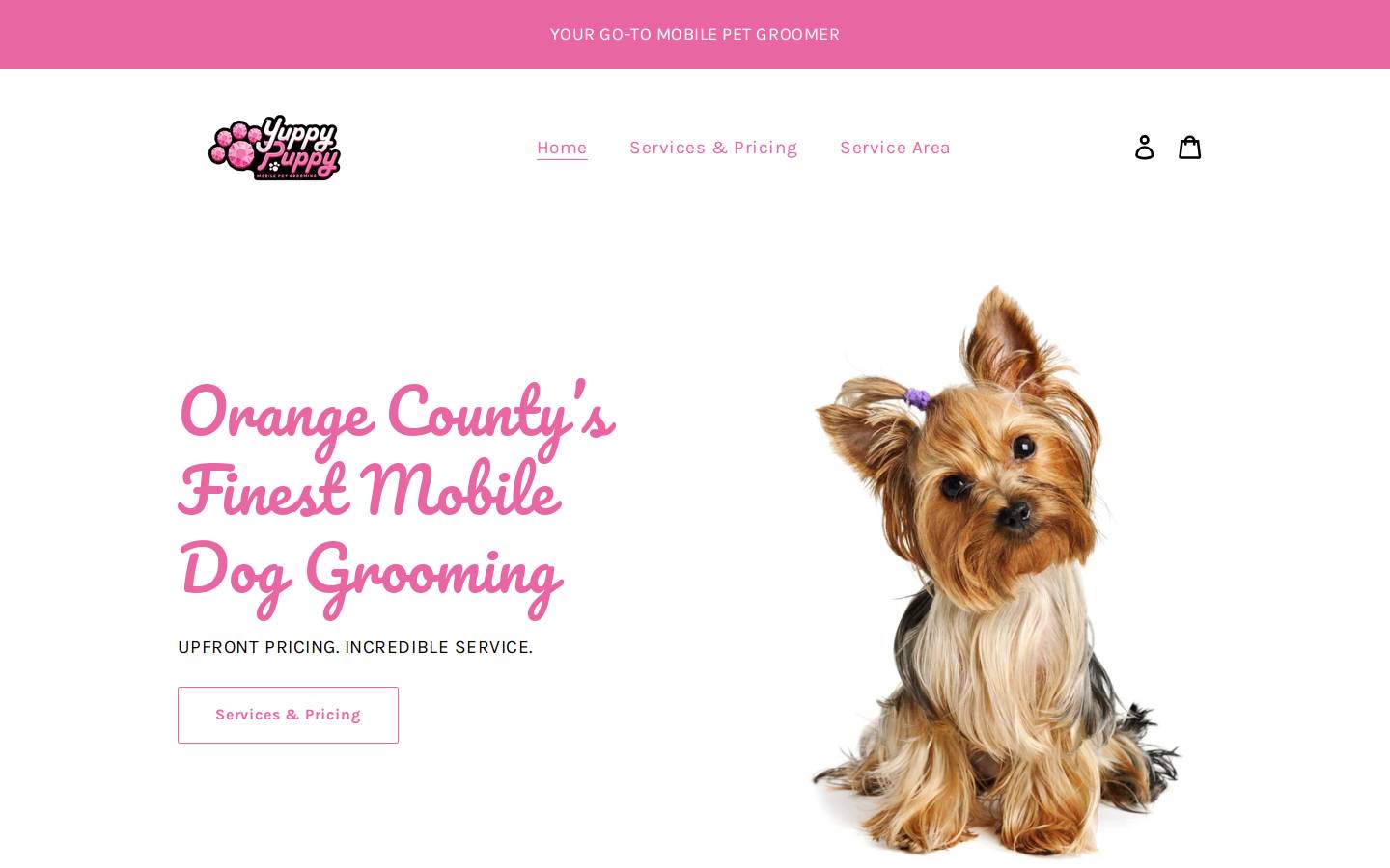 yuppygroom.com homepage screenshot
