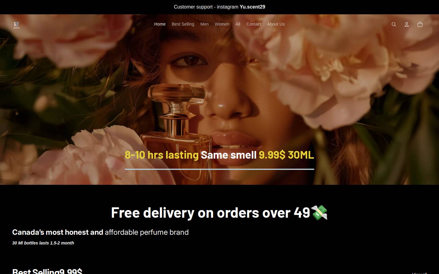 yuscent.com homepage screenshot
