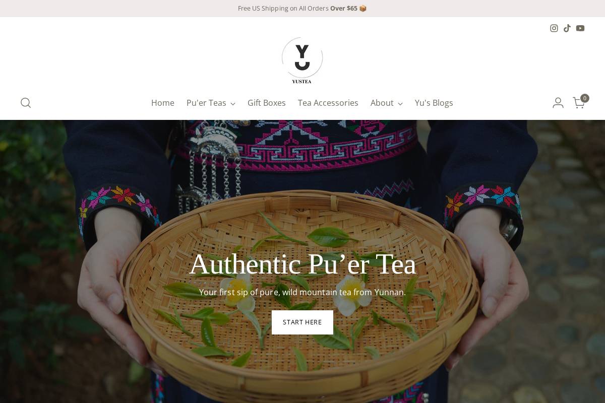 yustea.com homepage screenshot