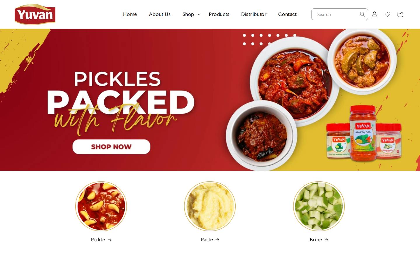 yuvanfoodproducts.com homepage screenshot
