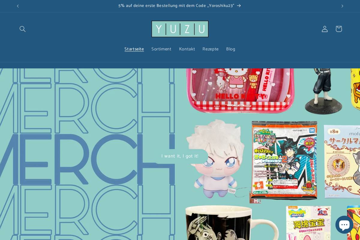 yuzuasiashop.de homepage screenshot