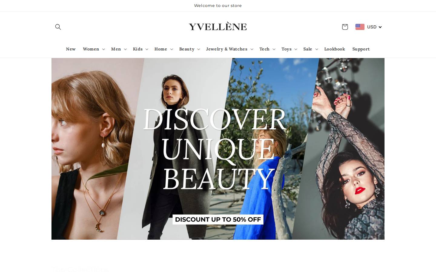 yvellene.com homepage screenshot