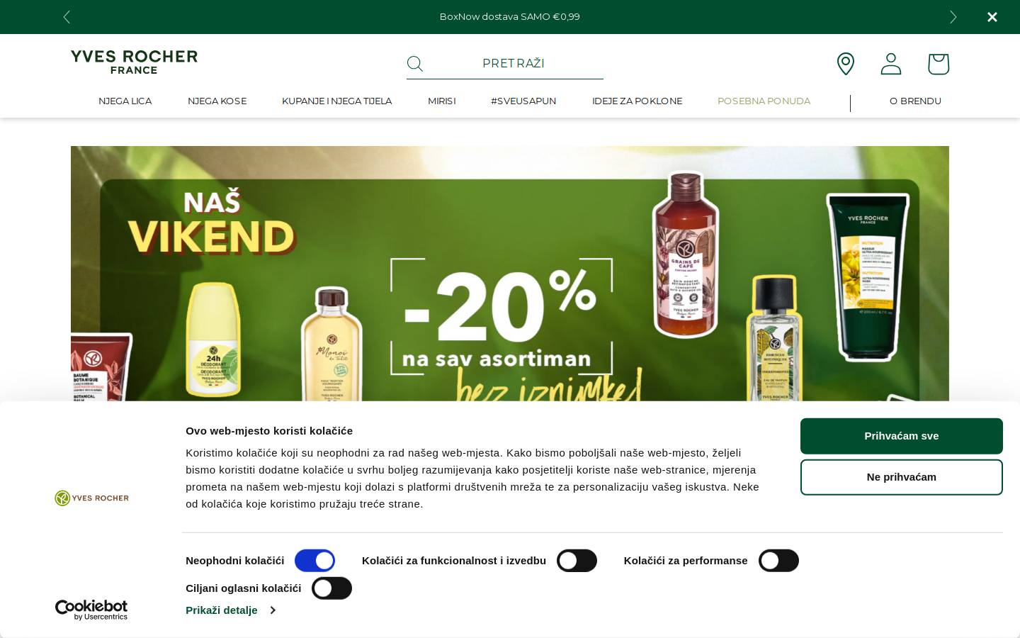 Yves Rocher homepage screenshot