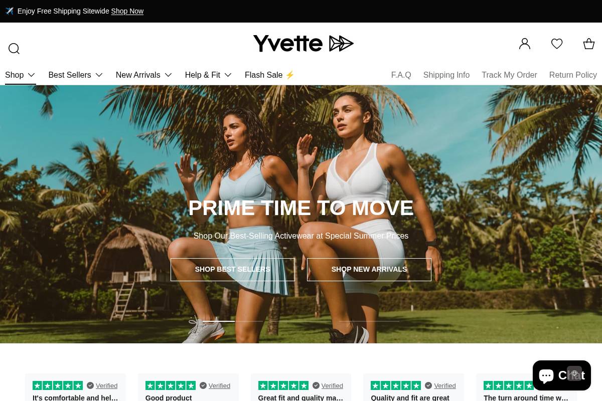 Yvette homepage screenshot