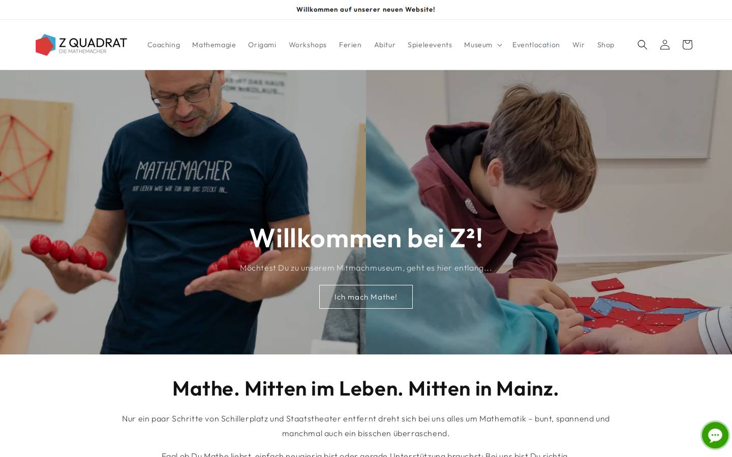 z-quadrat-mainz.de homepage screenshot