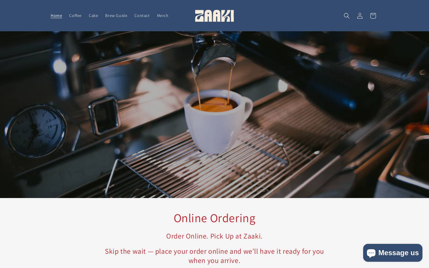 zaakiespresso.com.au homepage screenshot