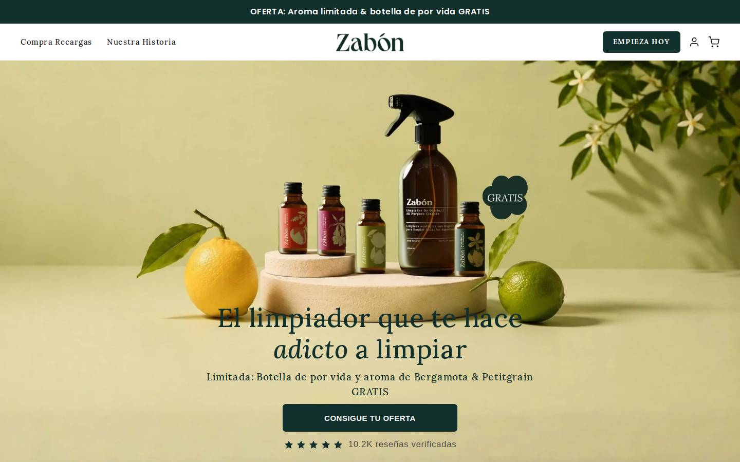 Zabon homepage screenshot