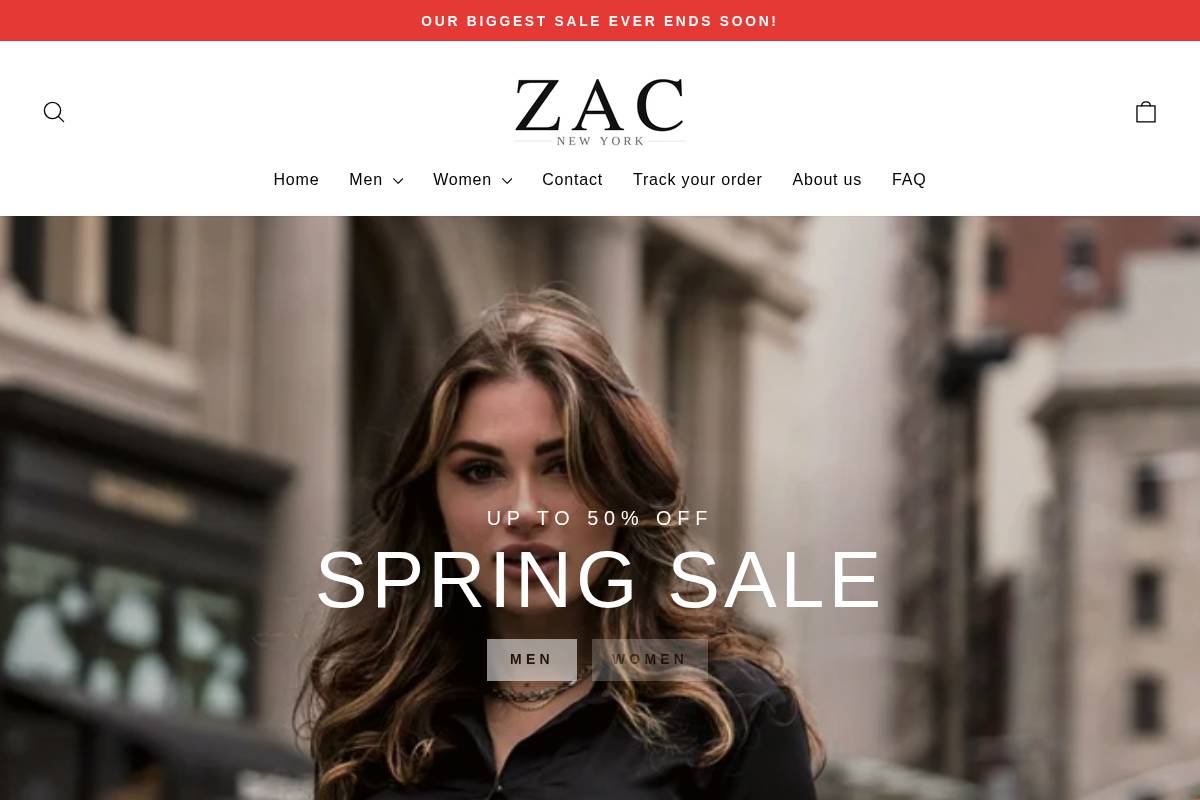 zac-newyork.com homepage screenshot