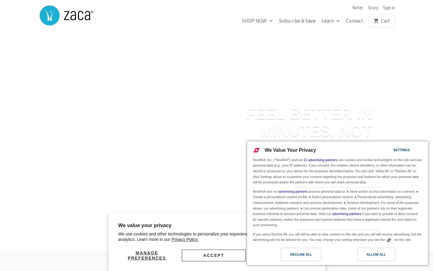 zacalife.com homepage screenshot