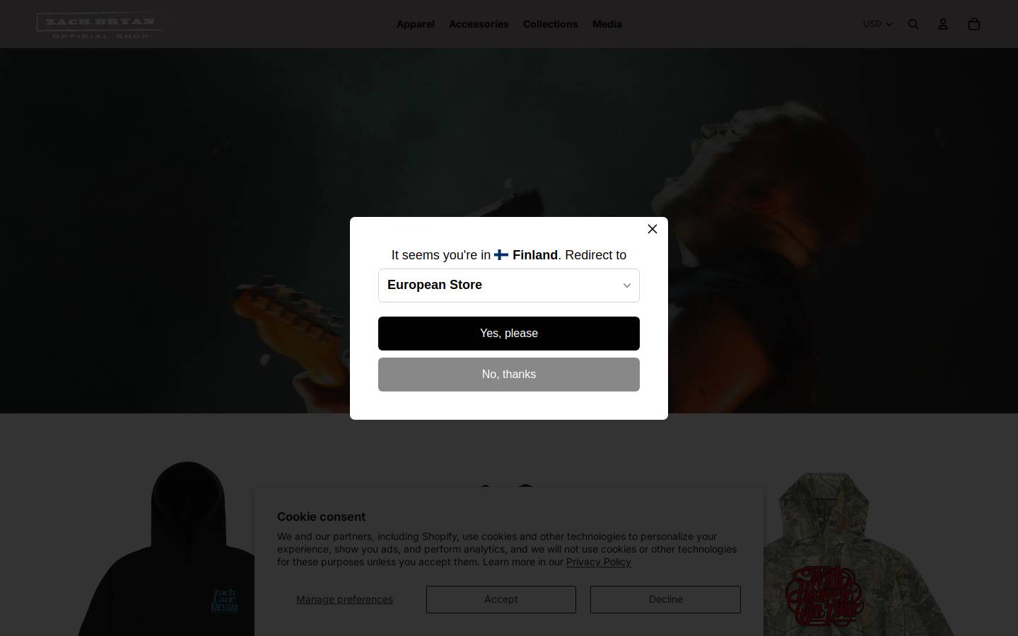 zachbryanshop.com homepage screenshot
