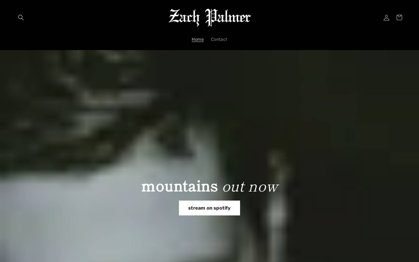 zachpalmermusic.com homepage screenshot