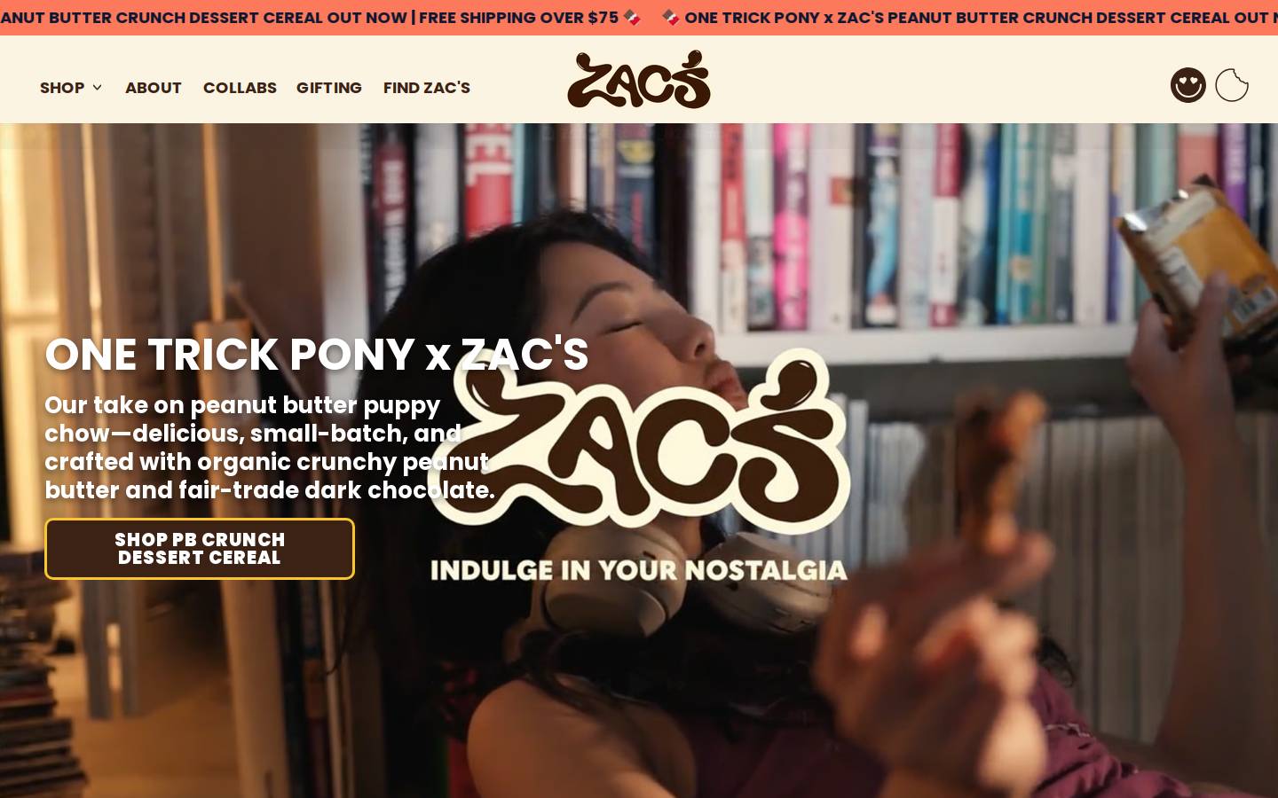 Zacssweetshop homepage screenshot