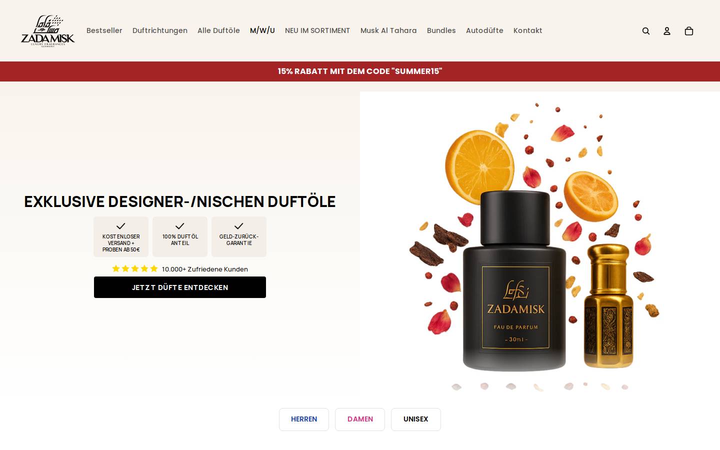 zadamisk.de homepage screenshot