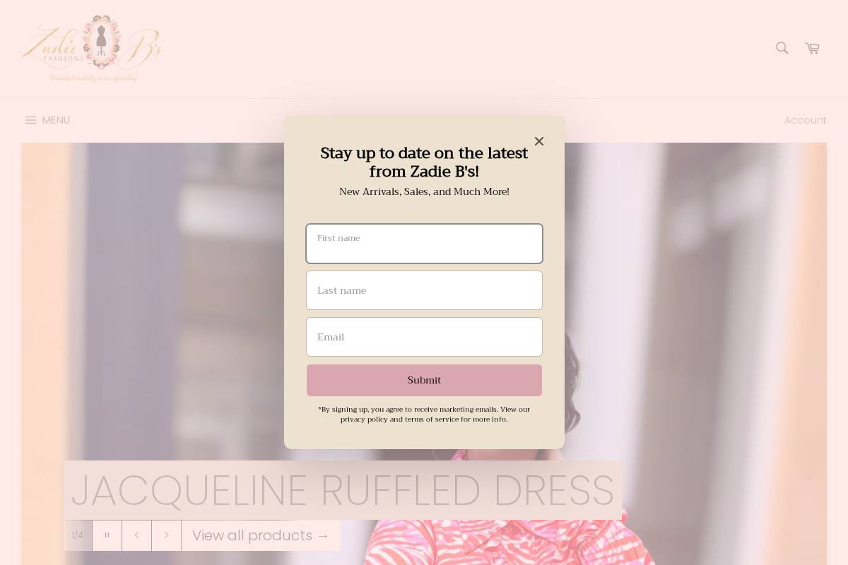zadiebs.com homepage screenshot
