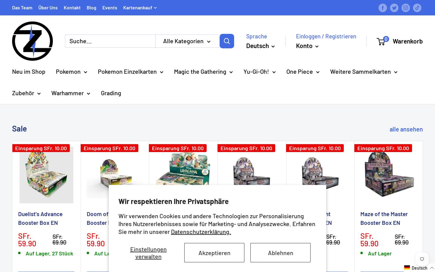 zadoys.ch homepage screenshot