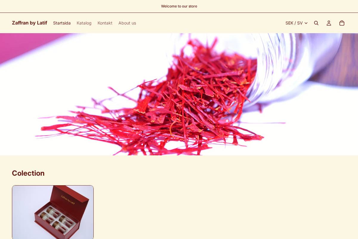 zaffranbylatif.com homepage screenshot