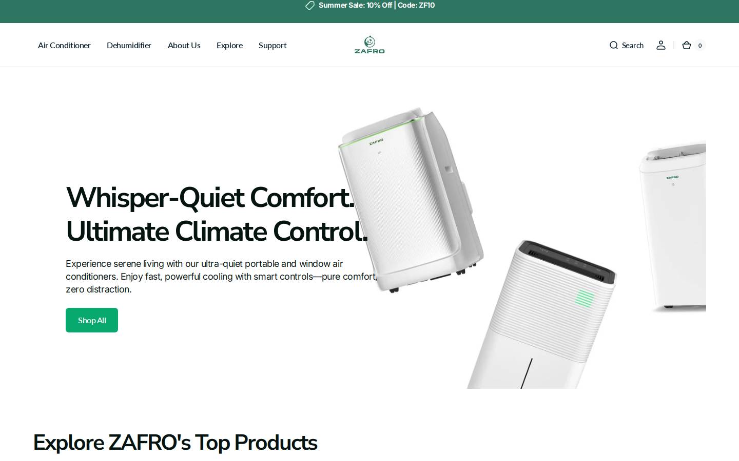 zafroshop.com homepage screenshot