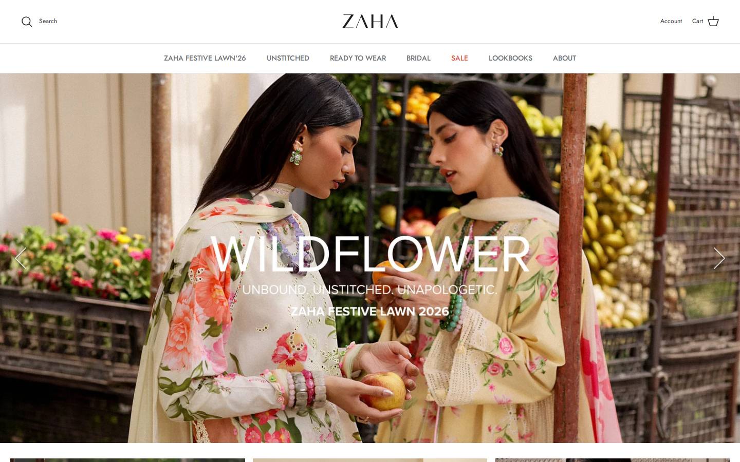 zaha.pk homepage screenshot