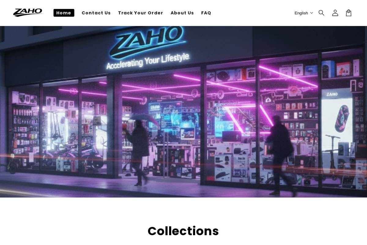 zahoshop.com homepage screenshot