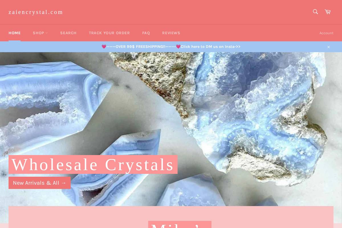 Zaiencrystal homepage screenshot
