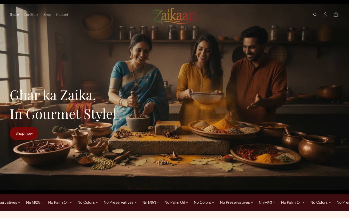 zaikaari.com homepage screenshot