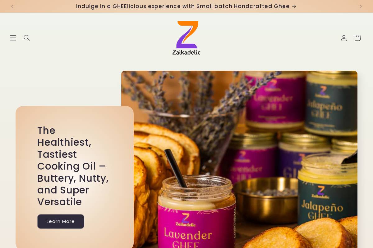 zaikadelicghee.com homepage screenshot