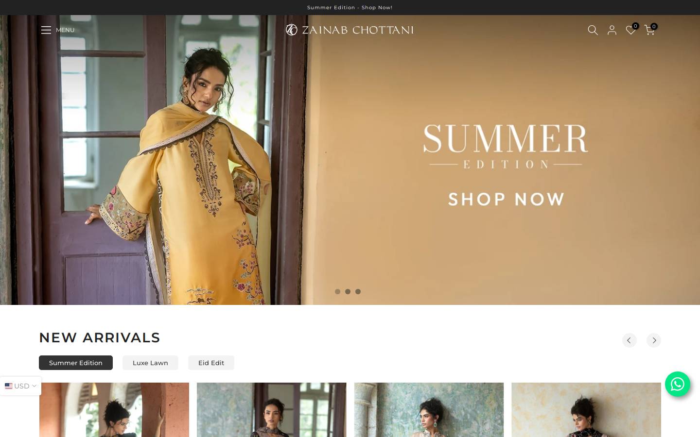 zainabchottani.com homepage screenshot
