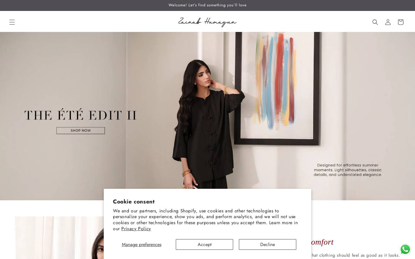 zainabhumayun.com homepage screenshot