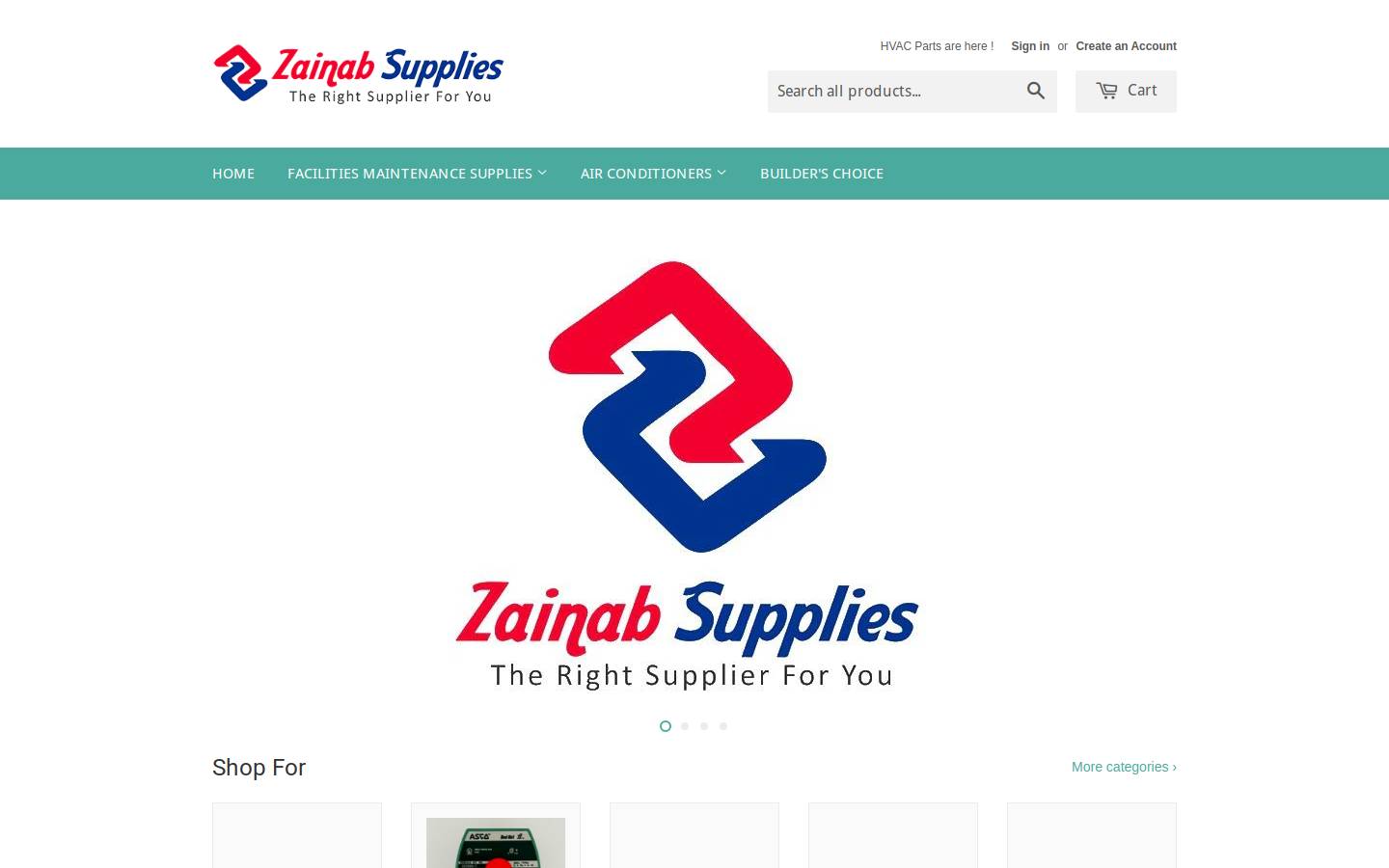 zainabsupplies.com homepage screenshot