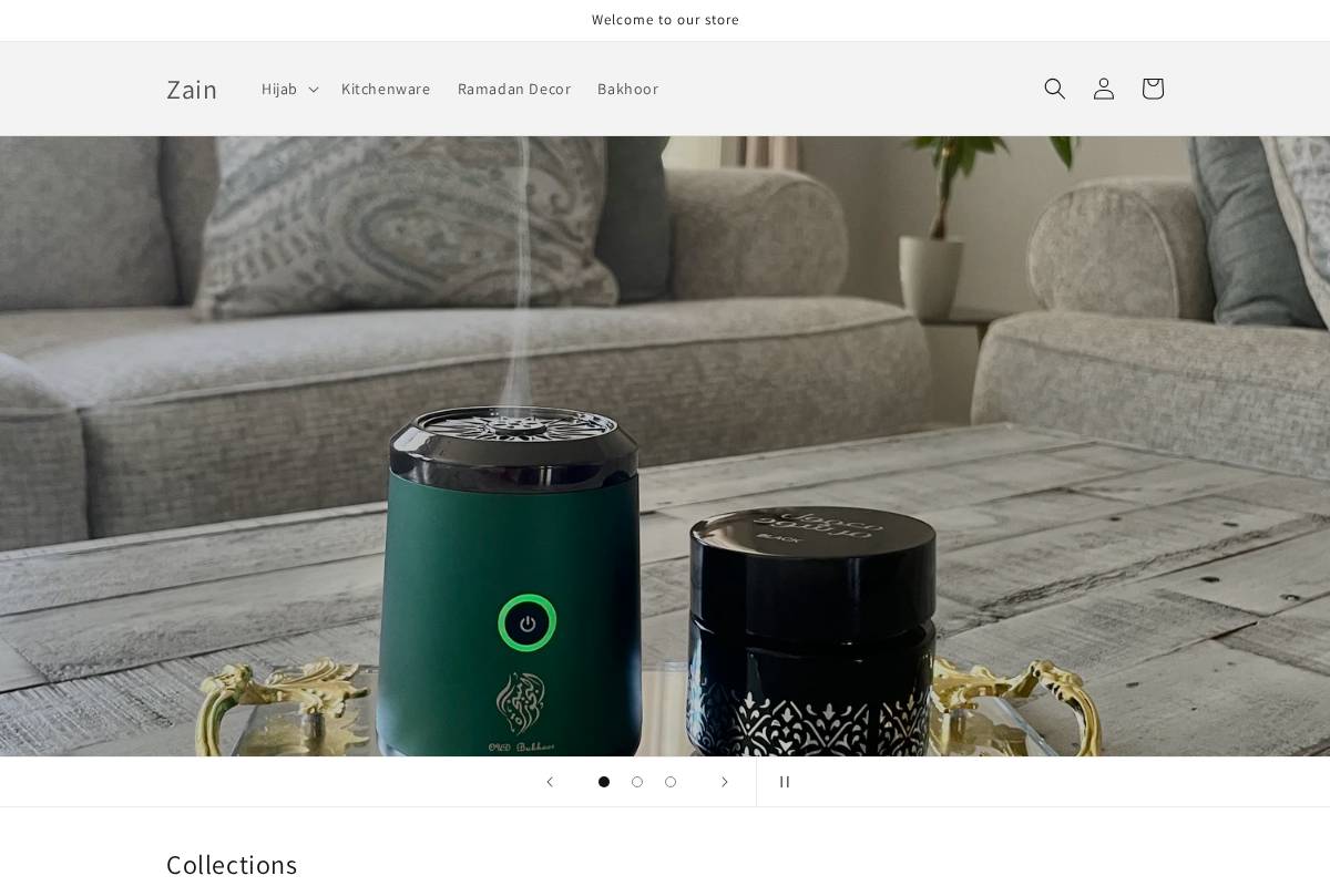 zainstore.us homepage screenshot