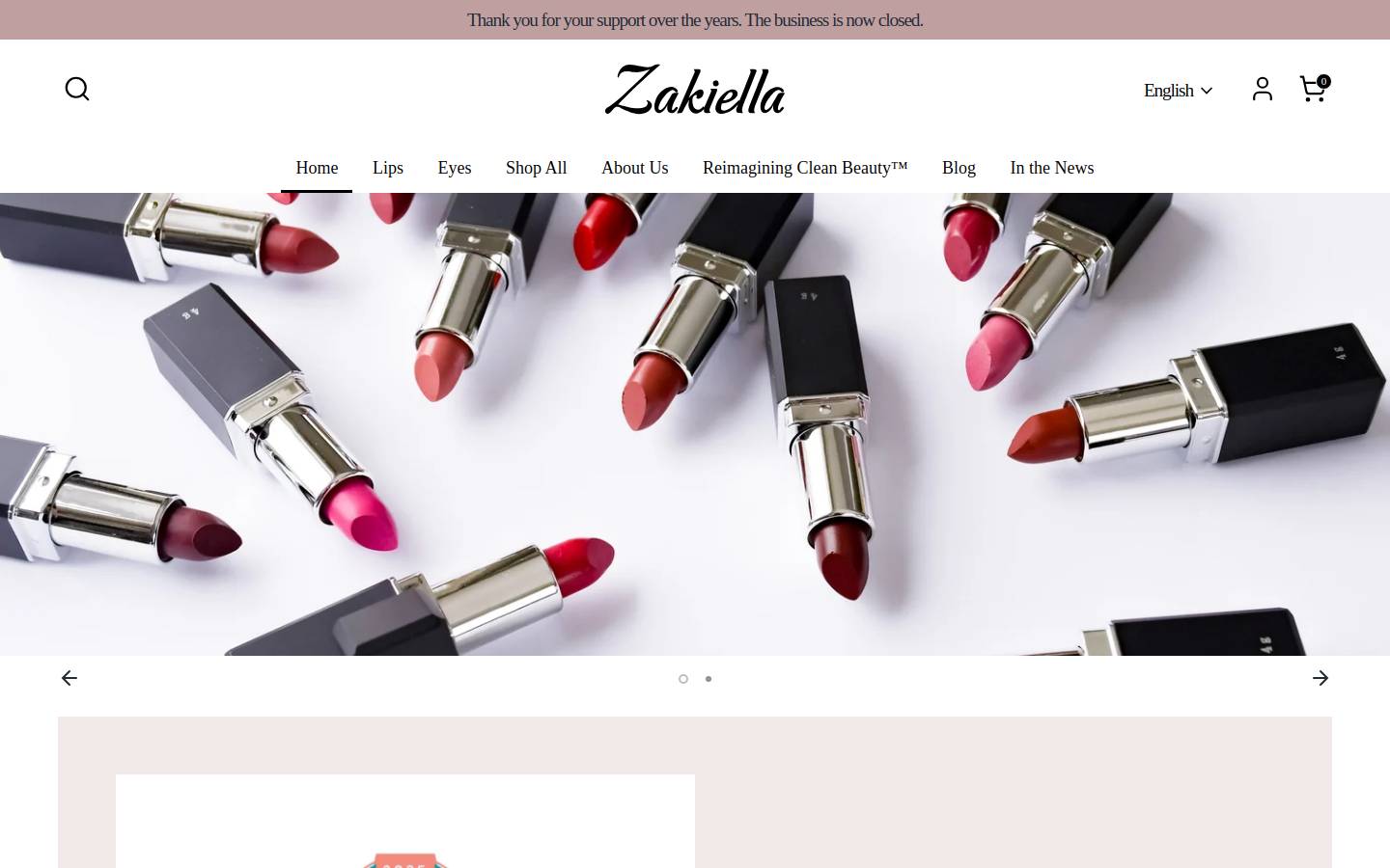 zakiella.ca homepage screenshot