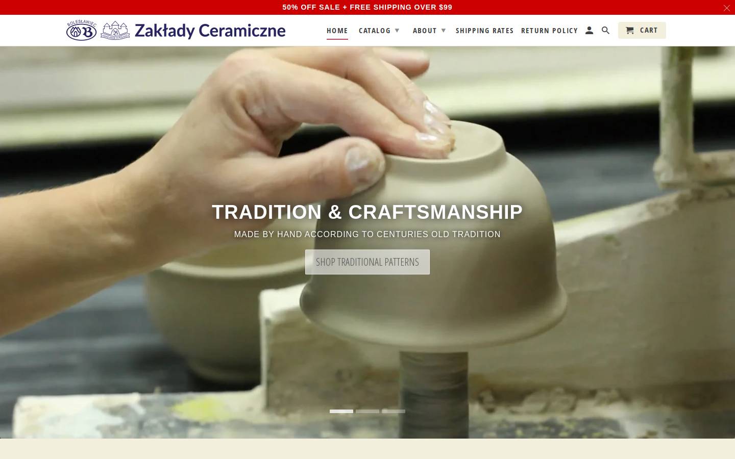 zakladyceramiczne.com homepage screenshot
