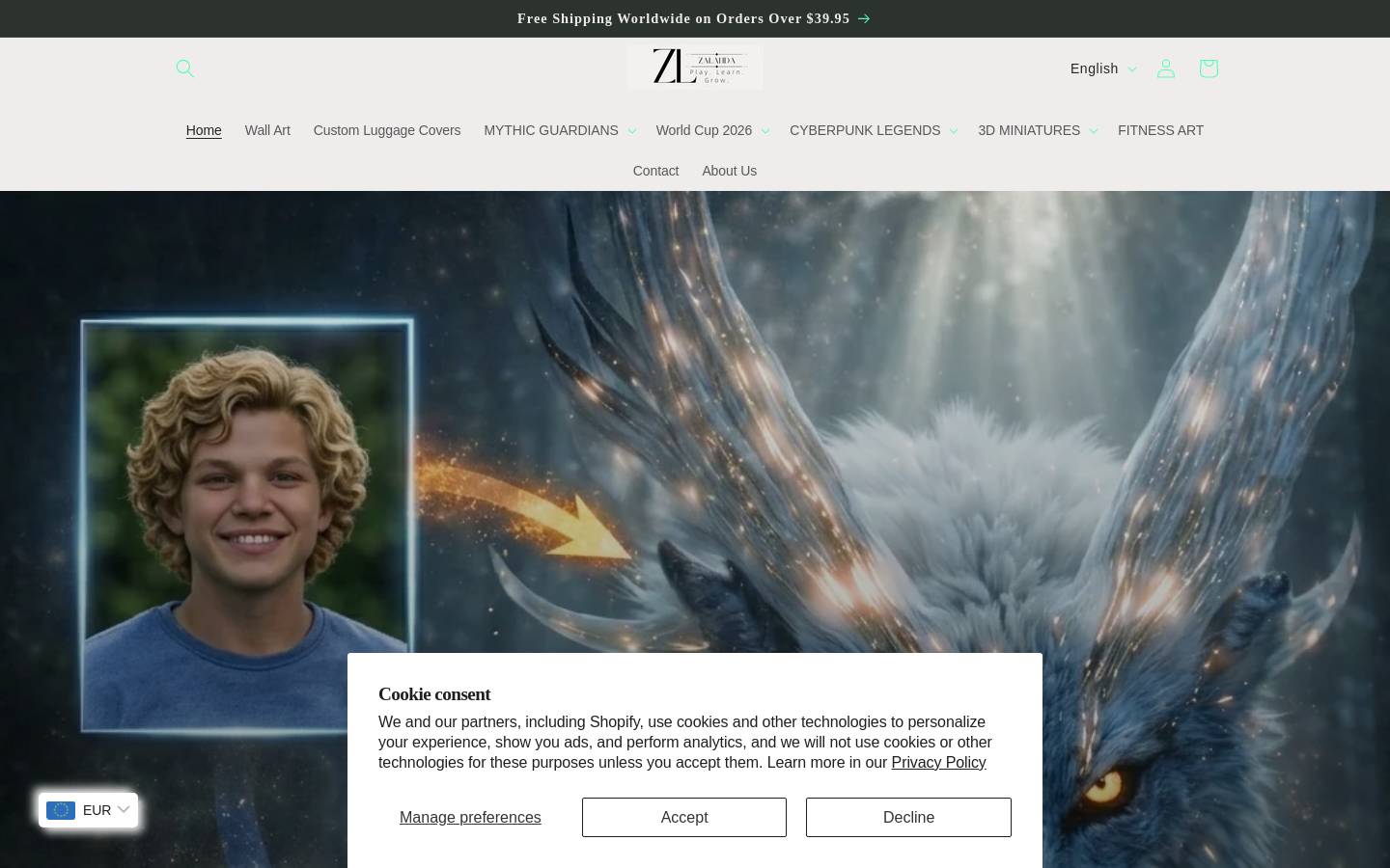 zalanda.store homepage screenshot
