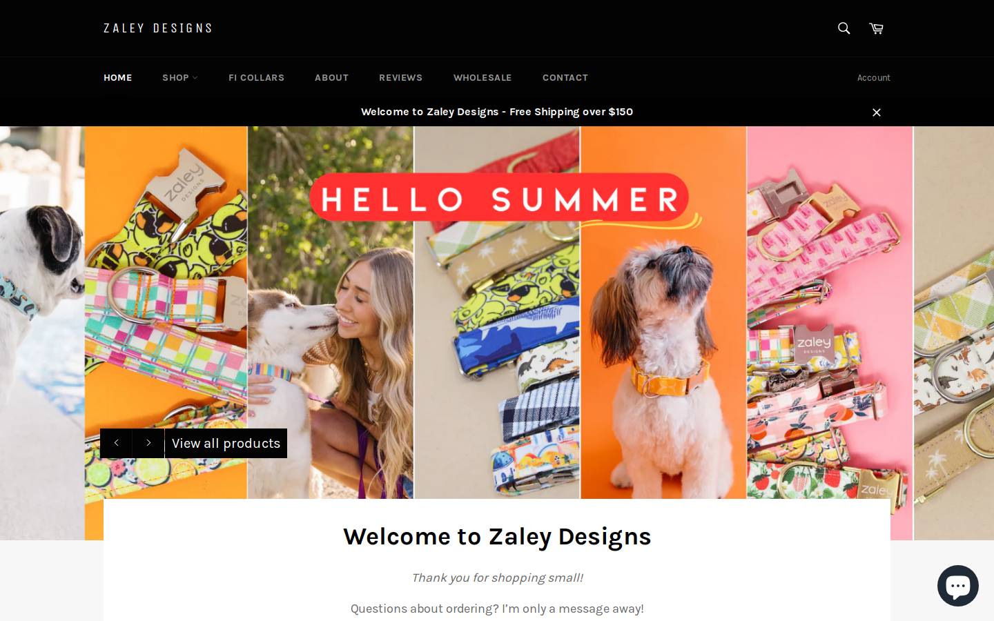zaleydesigns.com homepage screenshot