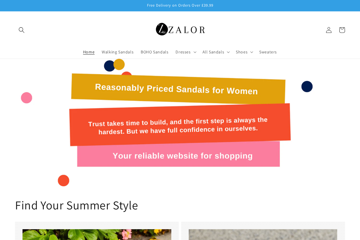 Zalor homepage screenshot