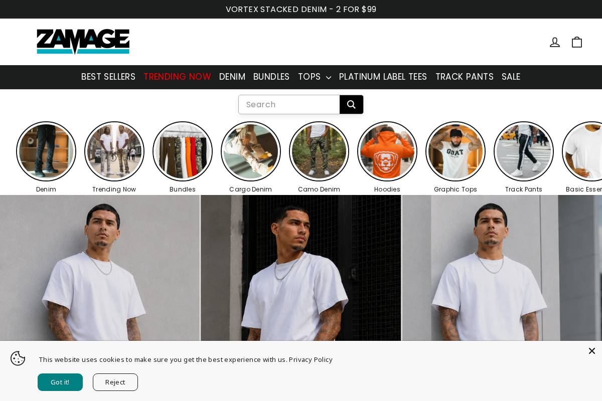 Zamage homepage screenshot