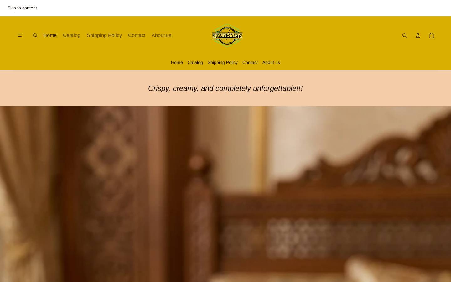 zamansweets.com homepage screenshot
