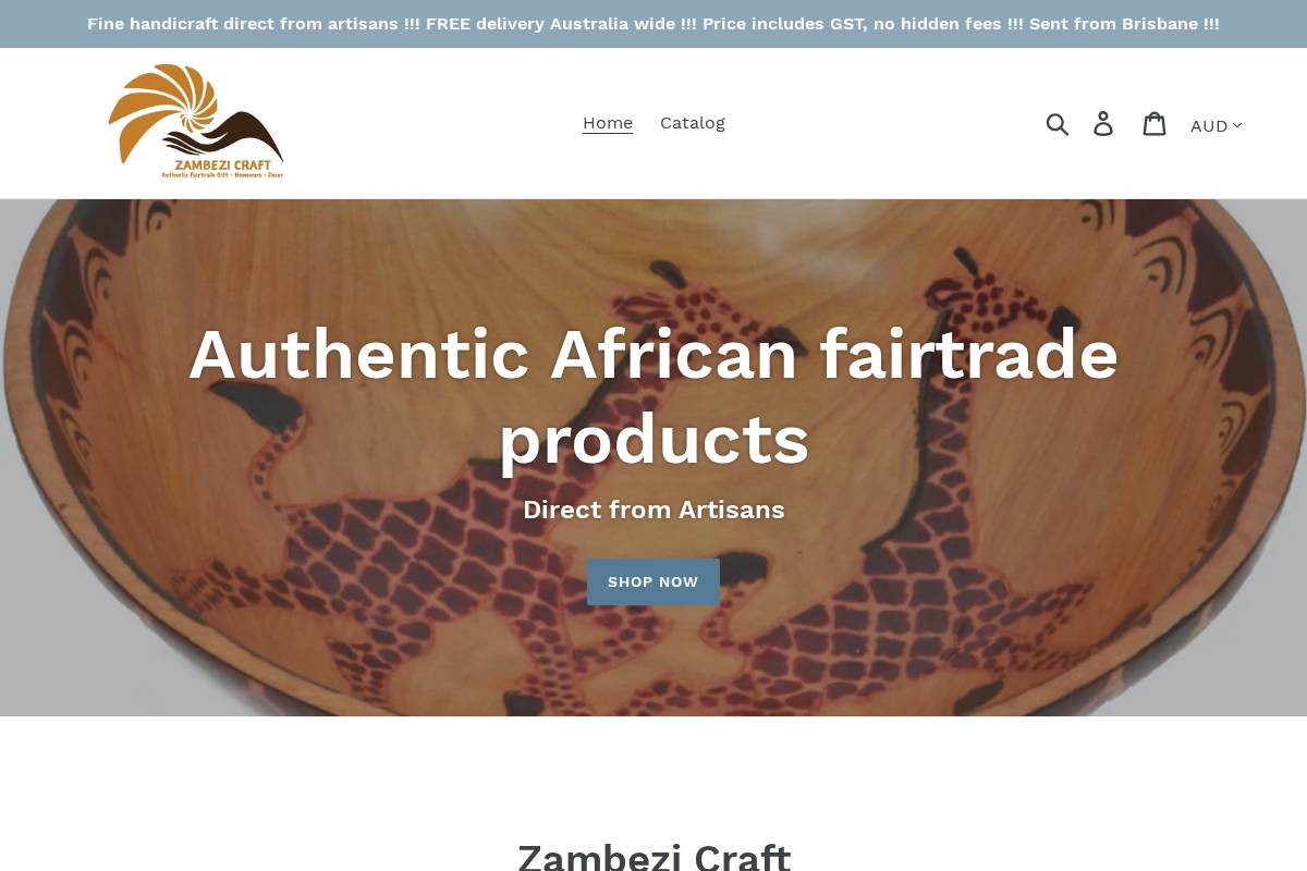 zambezicraft.com homepage screenshot