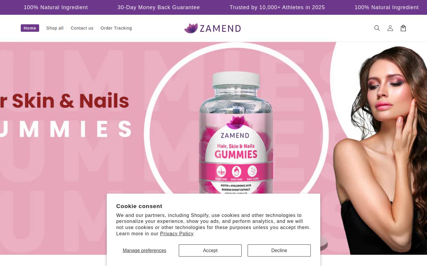 zamend.com homepage screenshot