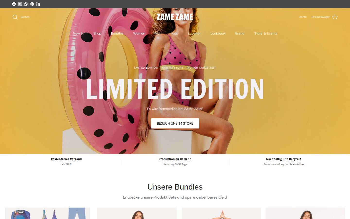 zamezame.com homepage screenshot