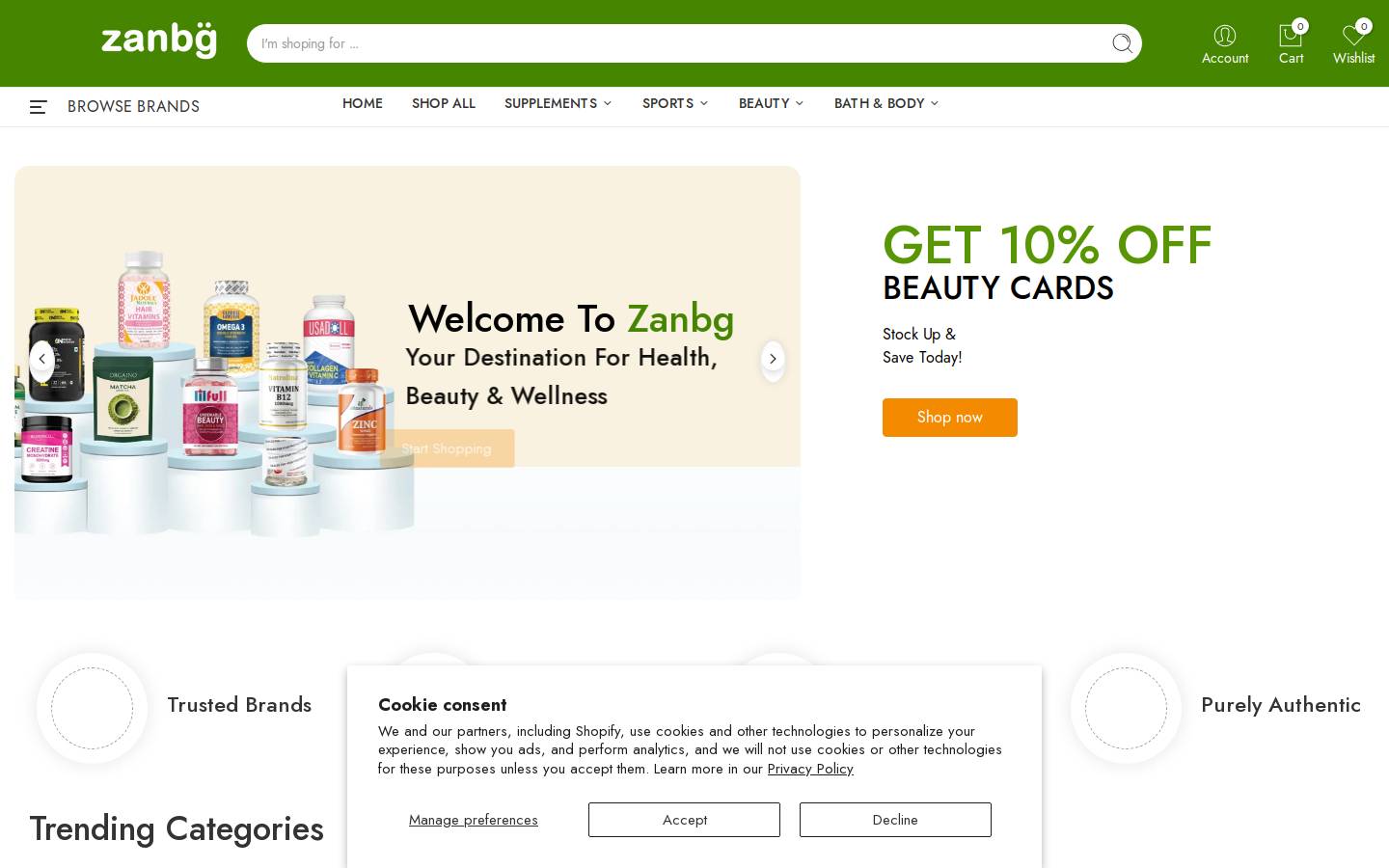 zanbg.com homepage screenshot