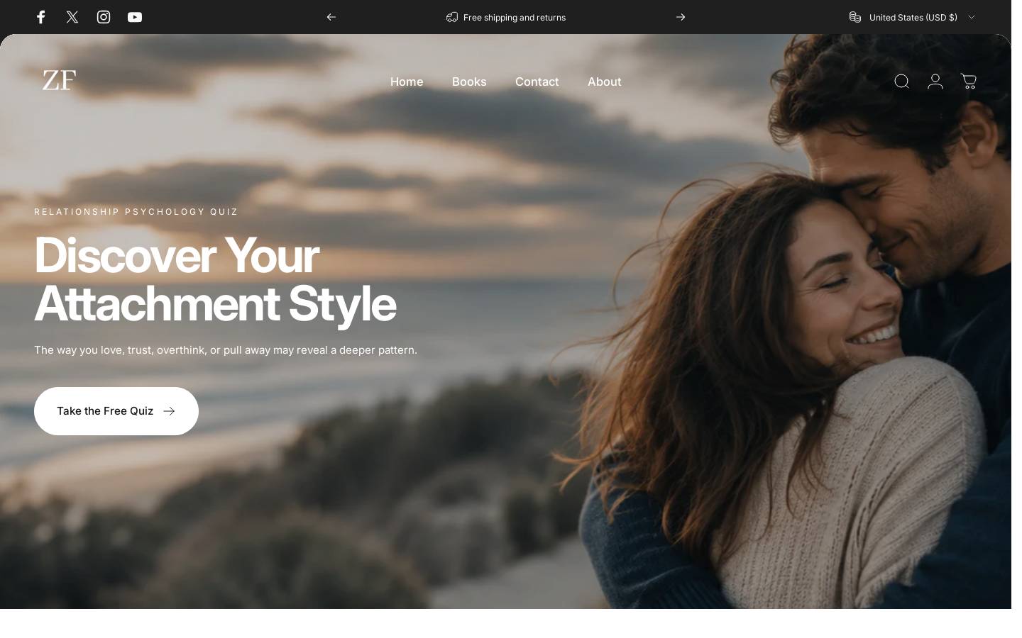 Zane Foy homepage screenshot