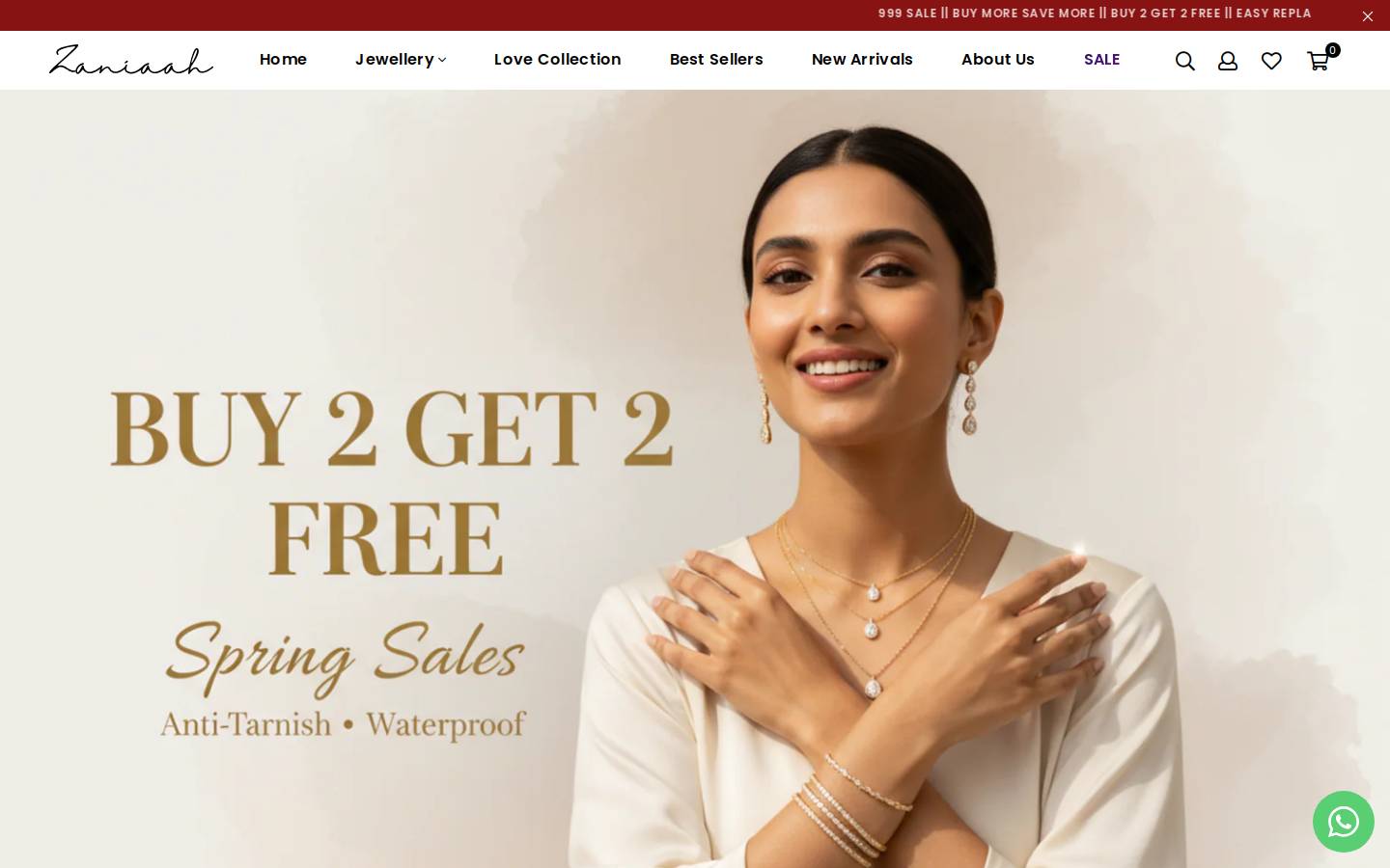 zaniaah.com homepage screenshot
