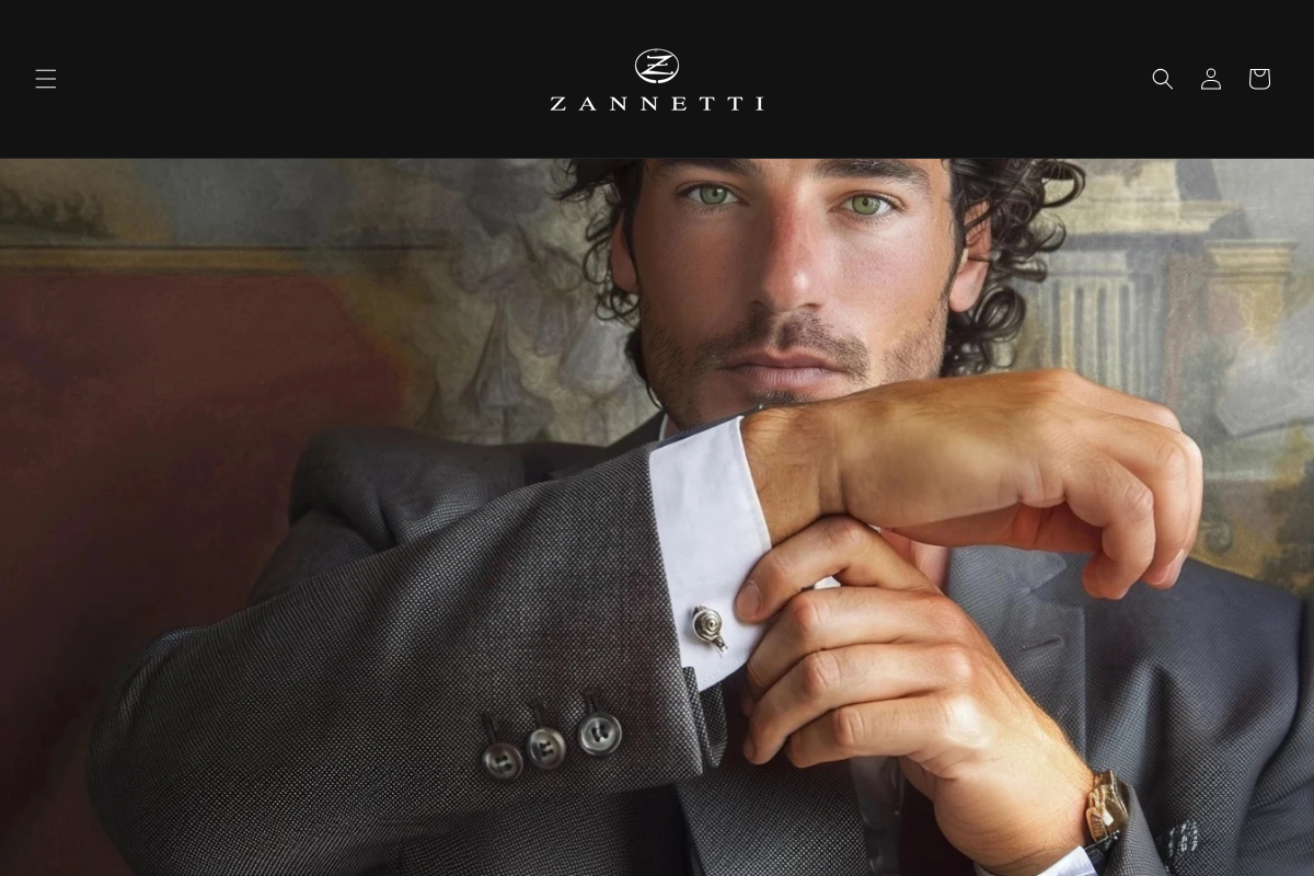 Zannetti Accessories homepage screenshot