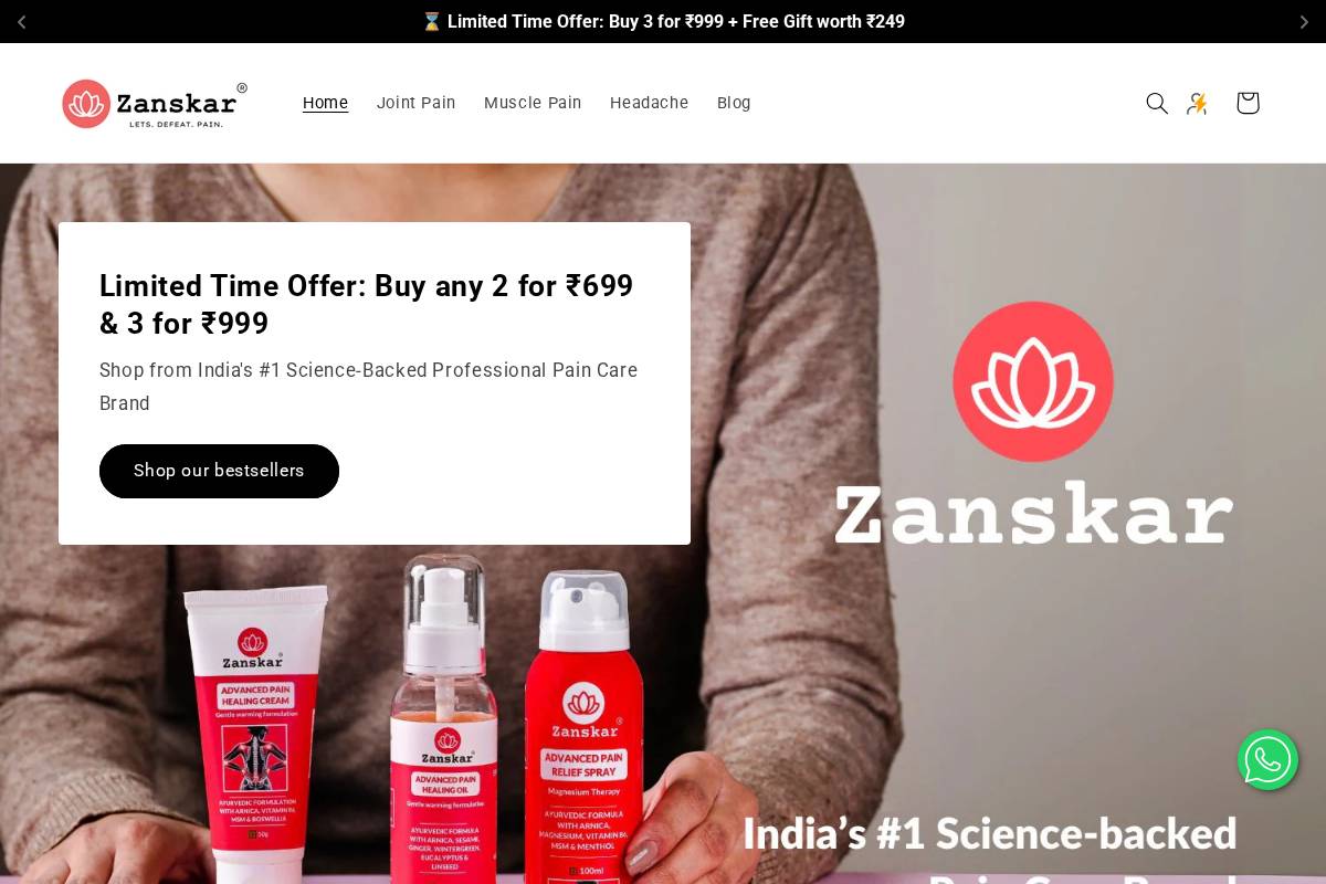 zanskarhealth.in homepage screenshot