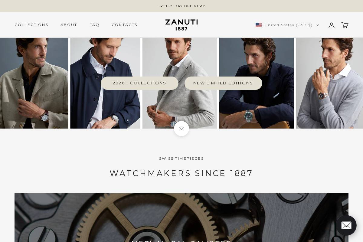 Zanuti homepage screenshot